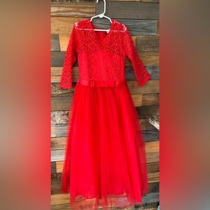 Red Christmas Dress sz 7